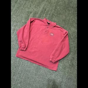VINTAGE Harley Davidson Sweatshirt Mens Large Red Burgundy Crewneck Fleece Lee